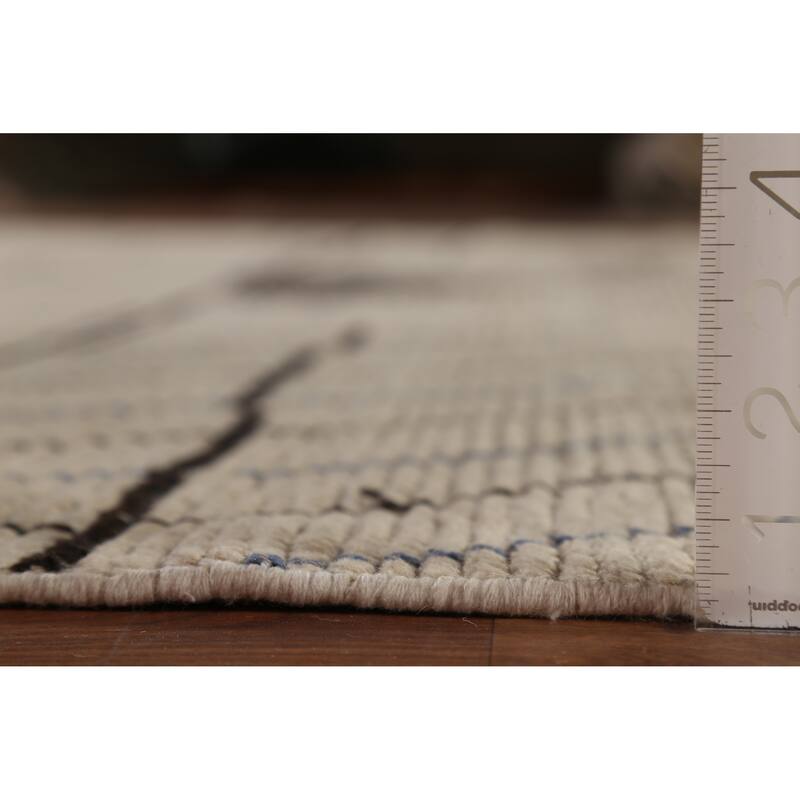 Geometric Trellis Moroccan Area Rug Handmade Wool Carpet - 9'0"x 12'5"