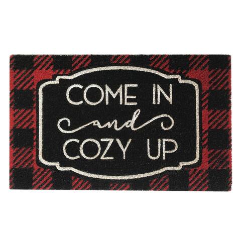 Farmhouse Living Come In and Cozy Up Winter Coir Doormat