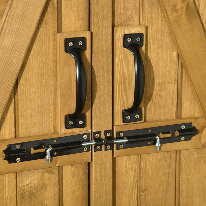 Outdoor Storage Cabinet Wooden Shed with Waterproof Asphalt Rood, Lockable Doors