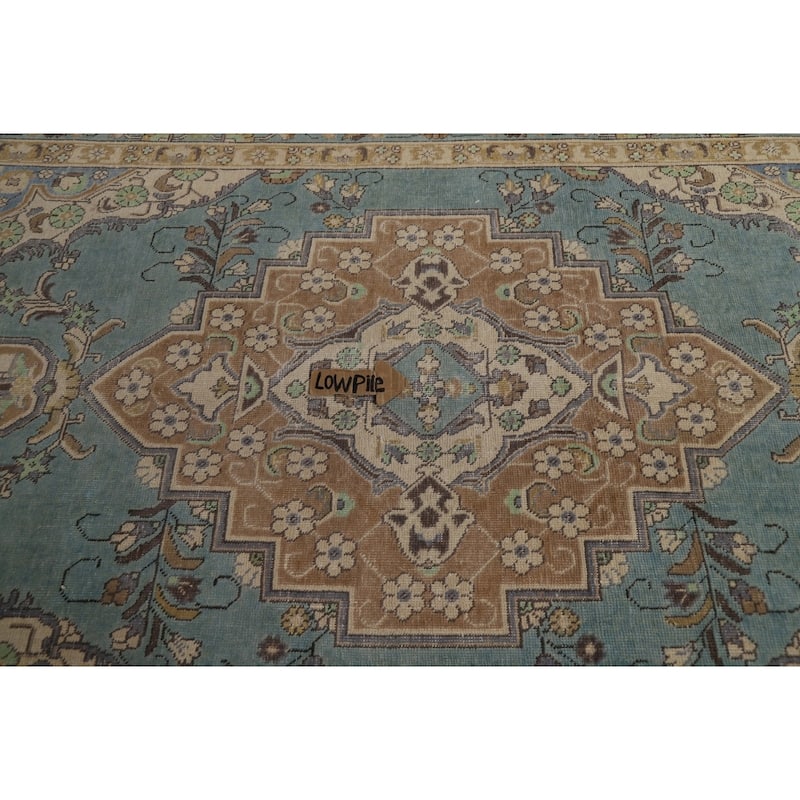 Geometric / Floral Tabriz Persian Area Rug Hand-Knotted Wool Carpet - 6'7"x 9'9"