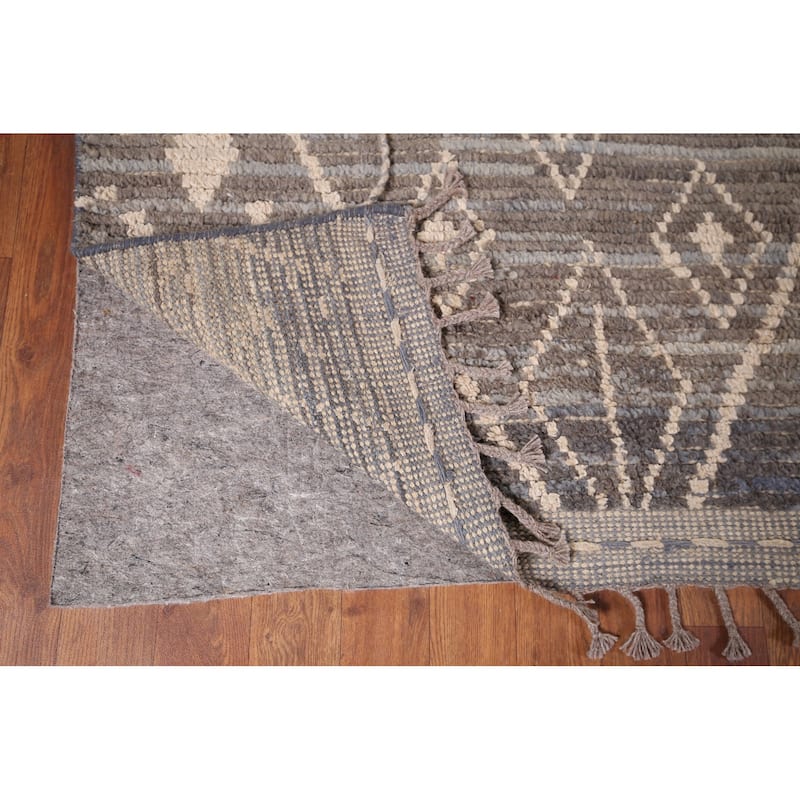 Trellis Geometric Moroccan Oriental Area Rug Hand-Knotted Wool Carpet - 7'0"x 11'2"