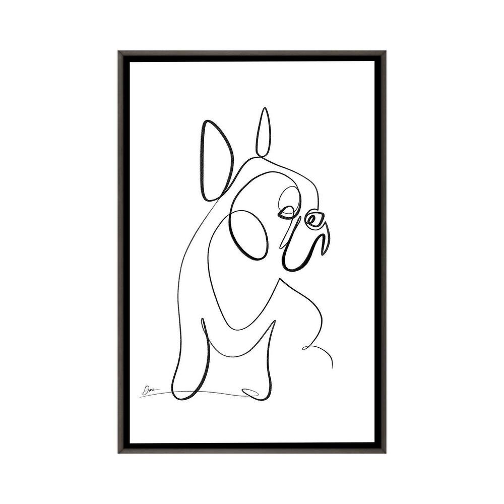 iCanvas "French Bulldog With One Line" by Dane Khy Framed