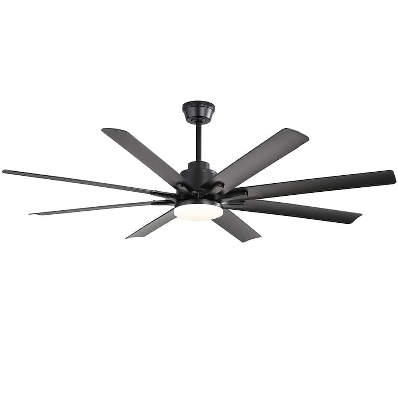 52/66/72/84 Inch Smart Ceiling Fan with Light ,Wall Switch, APP Control,Dimmable LED,8 Blades