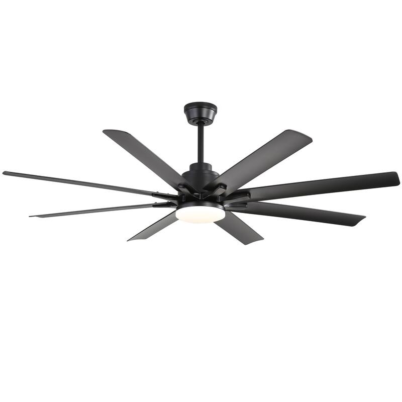 52 Inch/66 Inch/72 Inch Modern Ceiling Fan with Dimmable LED Light ,Remote&APP Control,8 Blades for Large Living Room,Porch