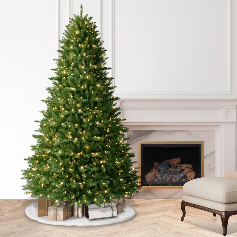 Puleo International 7.5 ft. Pre-Lit Fraser Fir Artificial Christmas Tree with 750 Dual Color LED Lights - 7.5 Foot