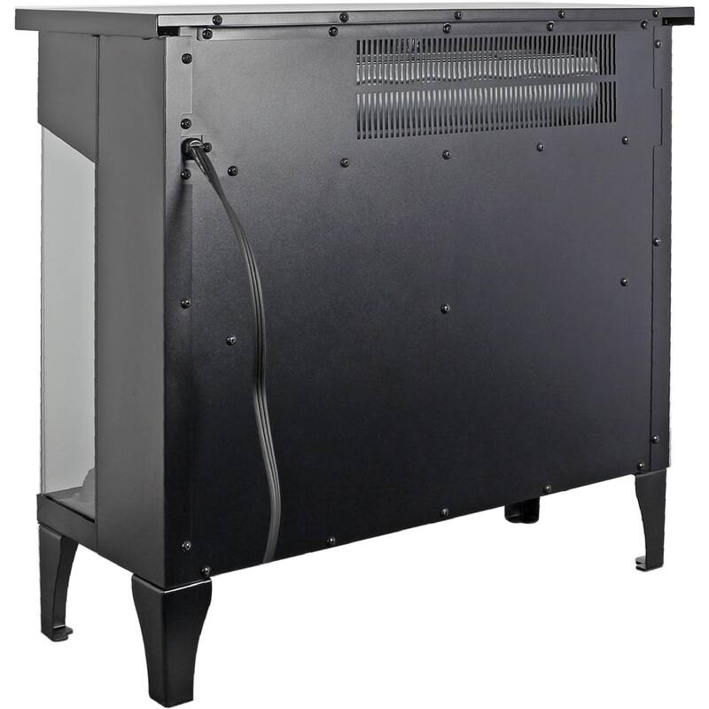 24" Freestanding Electric Fireplace with Infrared Heat, Panoramic Flame View, and Adjustable Settings - Includes Remote