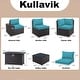 preview thumbnail 91 of 125, Kullavik 13 Pieces Outdoor Patio Furniture Set with Fire Pit Table w/ Wide Armrests