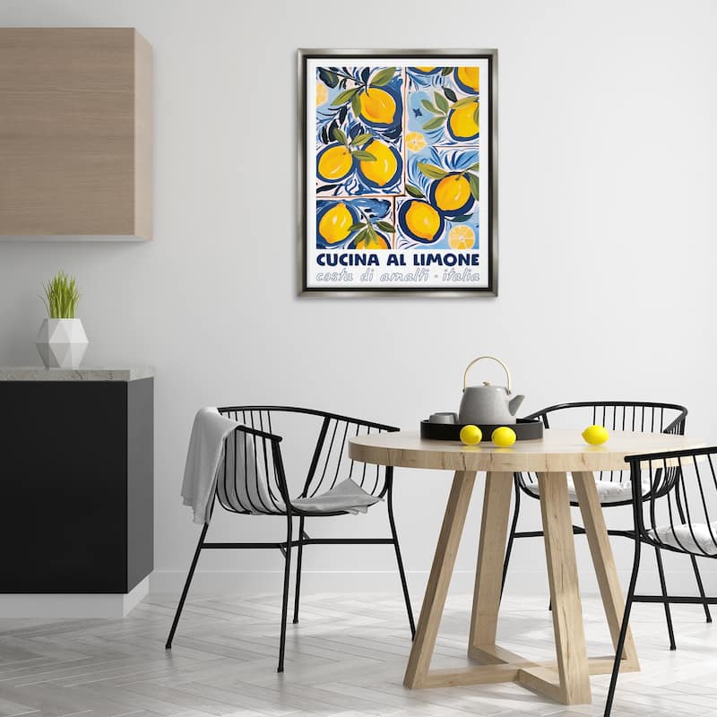 Stupell Bright Mediterranean Lemons Framed Floater Canvas Wall Art Design By Lux + Me Designs