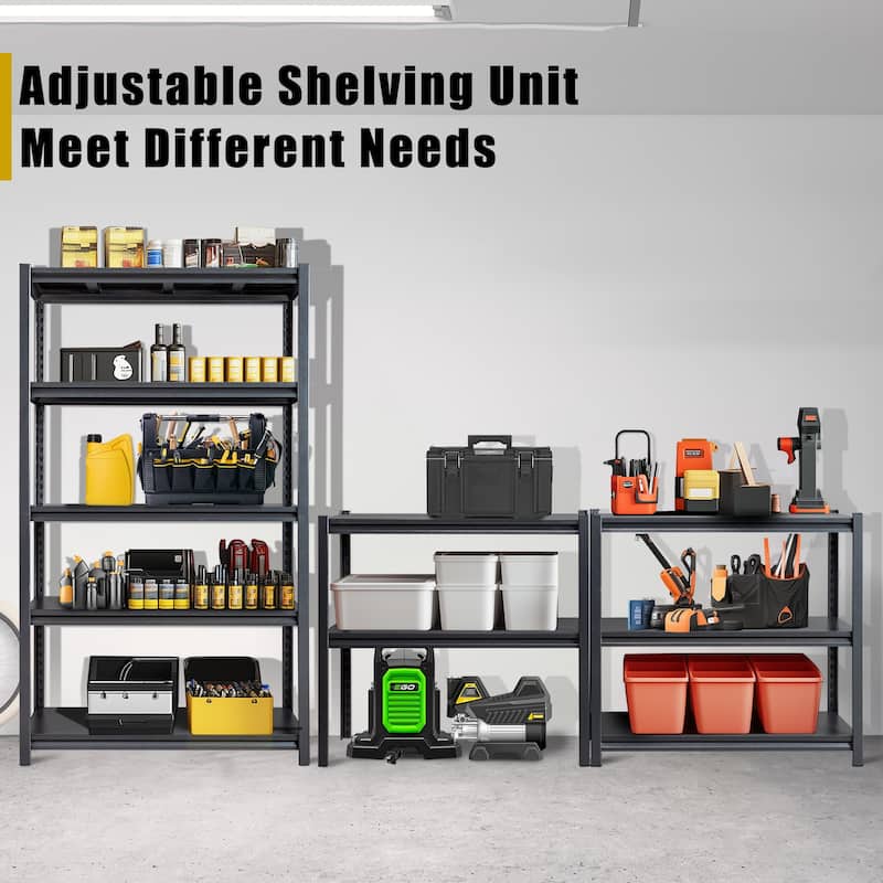 Versatile 5-Tier Metal Storage Rack for Tools Equipment Pantry Items or Warehouse Organization - (78 x 47.2 x 18) in