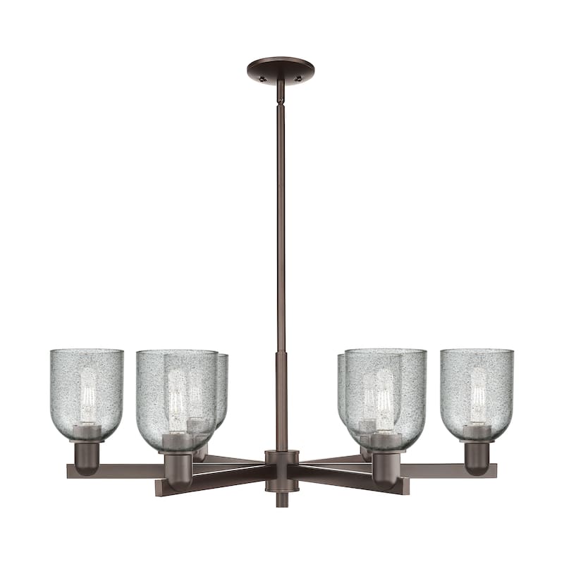 Innovations Lighting Endless Possibilities Arcadia - Caledonia - 6 Light 35" Stem Hung Chandelier with Charcoal Shade - Charcoal/Oil Rubbed Bronze