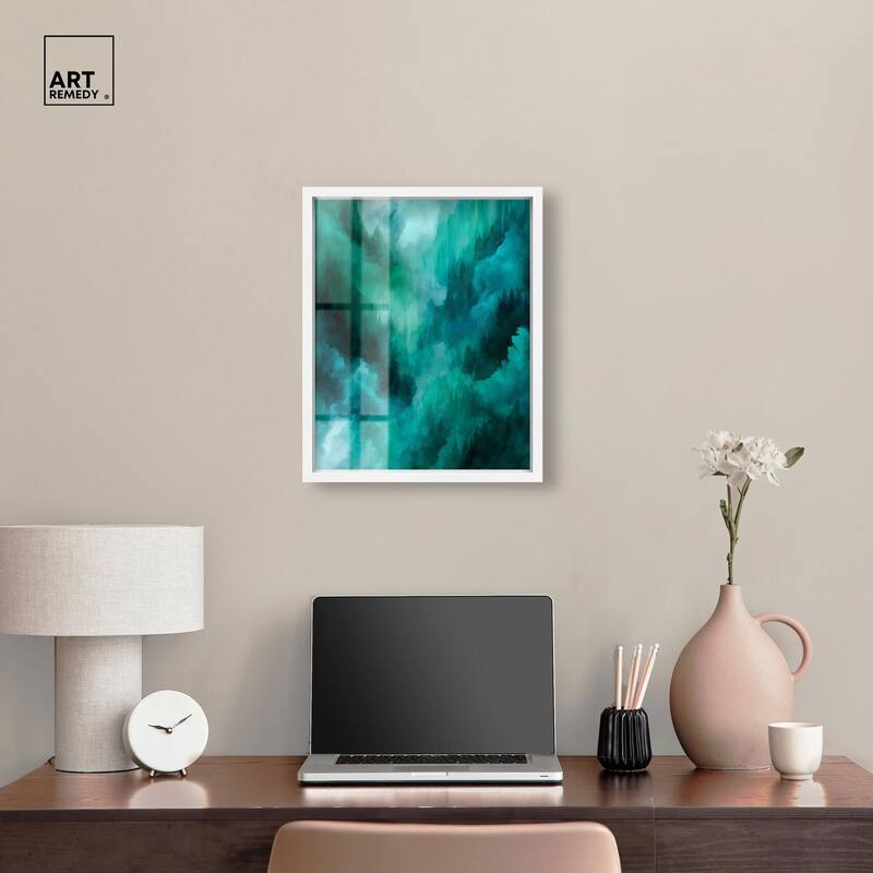 Textured Teal II Shadowbox by Art Remedy