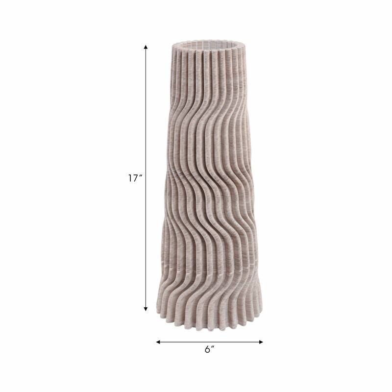 Decorative Vase - Tan Porcelain 3D Printed Textured