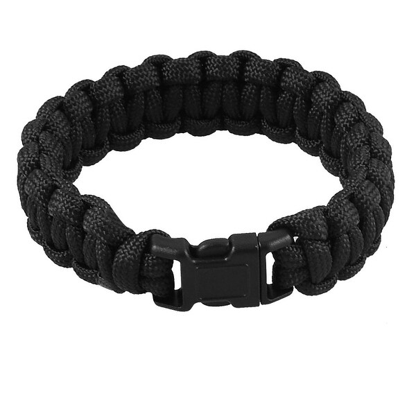 Unique Bargains Unique Bargains Plastic Whistle Buckle Black Rescue Survival Bracelet 220Lbs