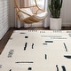 preview thumbnail 15 of 76, Carson Shag Area Rug 4'4" x 6' - White/Navy - Rectangle