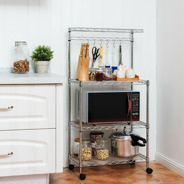 Shop Costway 3 Tier Kitchen Baker S Rack Microwave Oven Stand