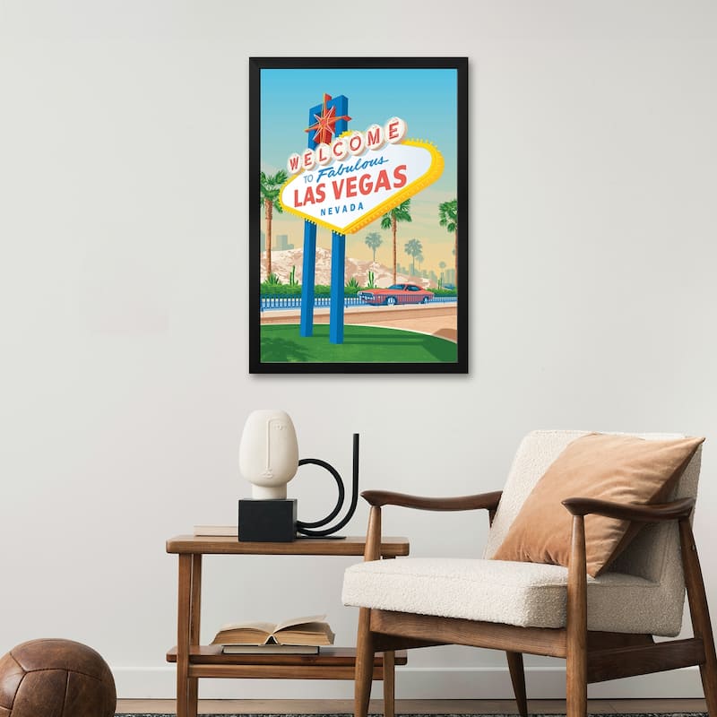 Las Vegas Nevada United States Travel Poster Premium Framed Poster by Olahoop Travel Posters