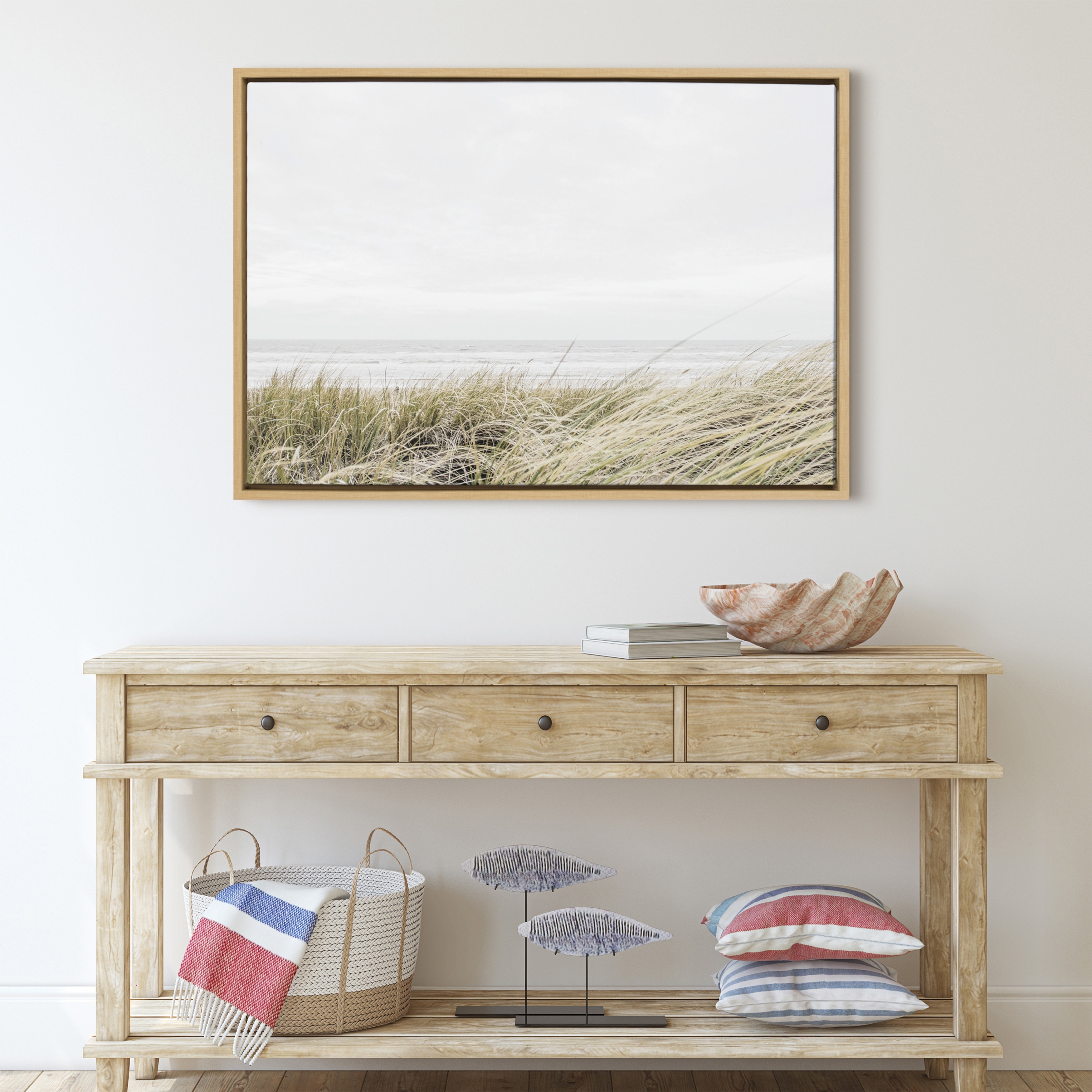 Kate and Laurel Sylvie East Beach Framed Canvas by Amy Peterson On Sale  Bed Bath  Beyond 31272682