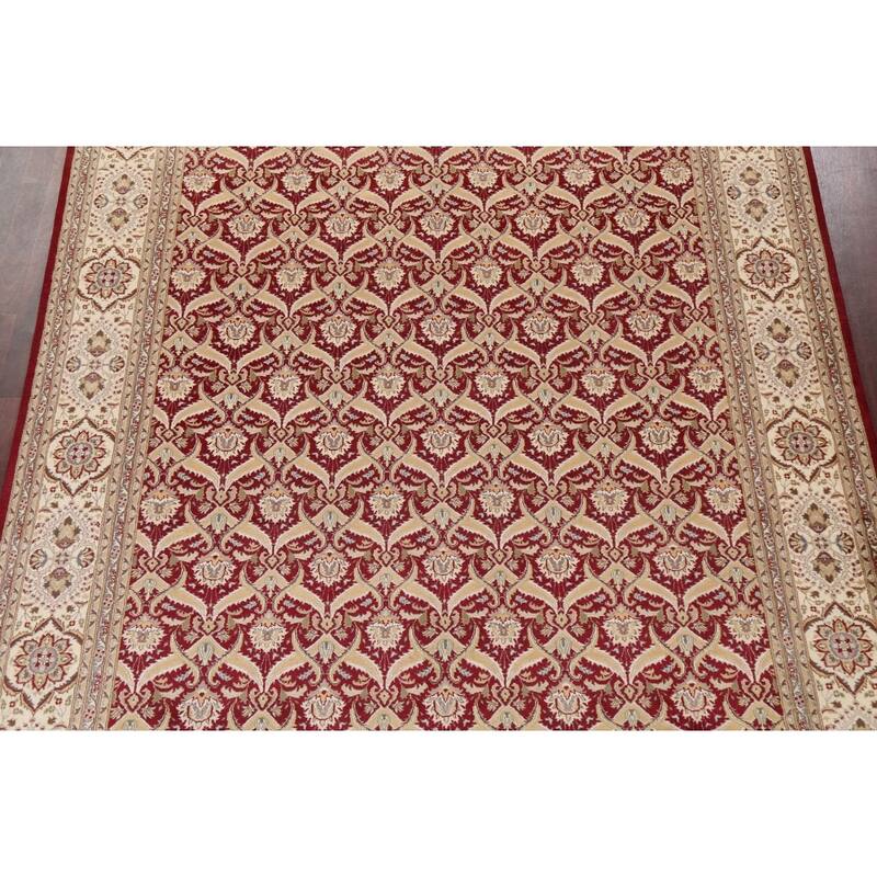 Wool/ Silk Floral Vegetable Dye Kashan Oriental Area Rug Hand-knotted - 8'0" x 10'4"