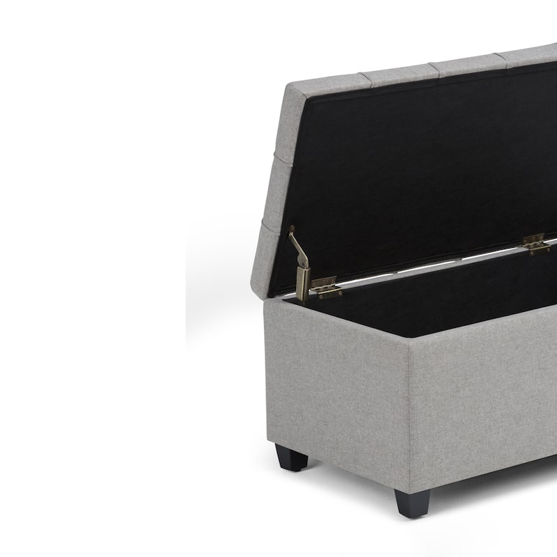 WYNDENHALL Marlowe 34 inch Wide Transitional Rectangle Storage Ottoman