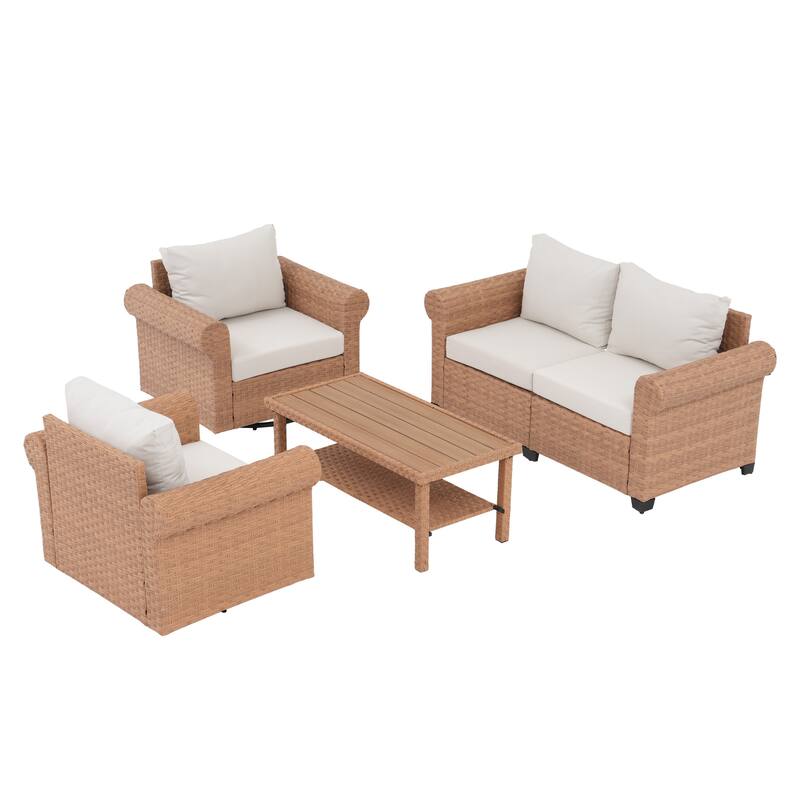 Outdoor Four-Piece Set Patio Lounge and Conversation Set