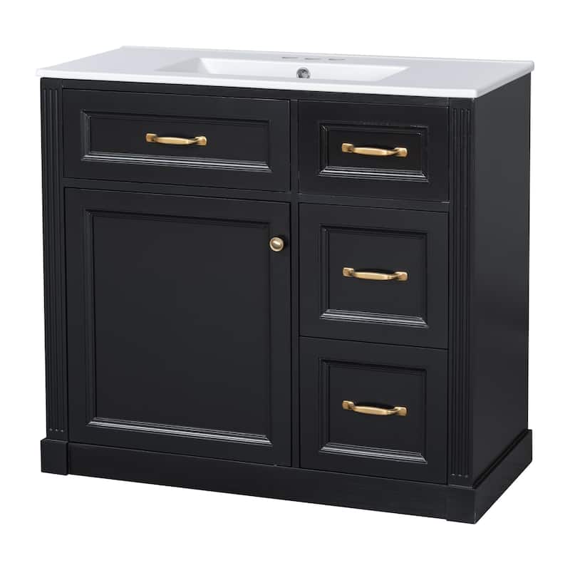 Bathroom Vanity with Sink, Cabinet with Drawers