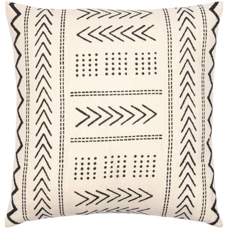 Kaiae Geometric Global Pattern Throw Pillow - 20"H x 20"W - Cover Only - Cream