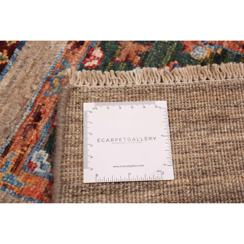 ECARPETGALLERY Hand-knotted Modern Ersari Taupe Wool Rug - 4'10 x 6'2