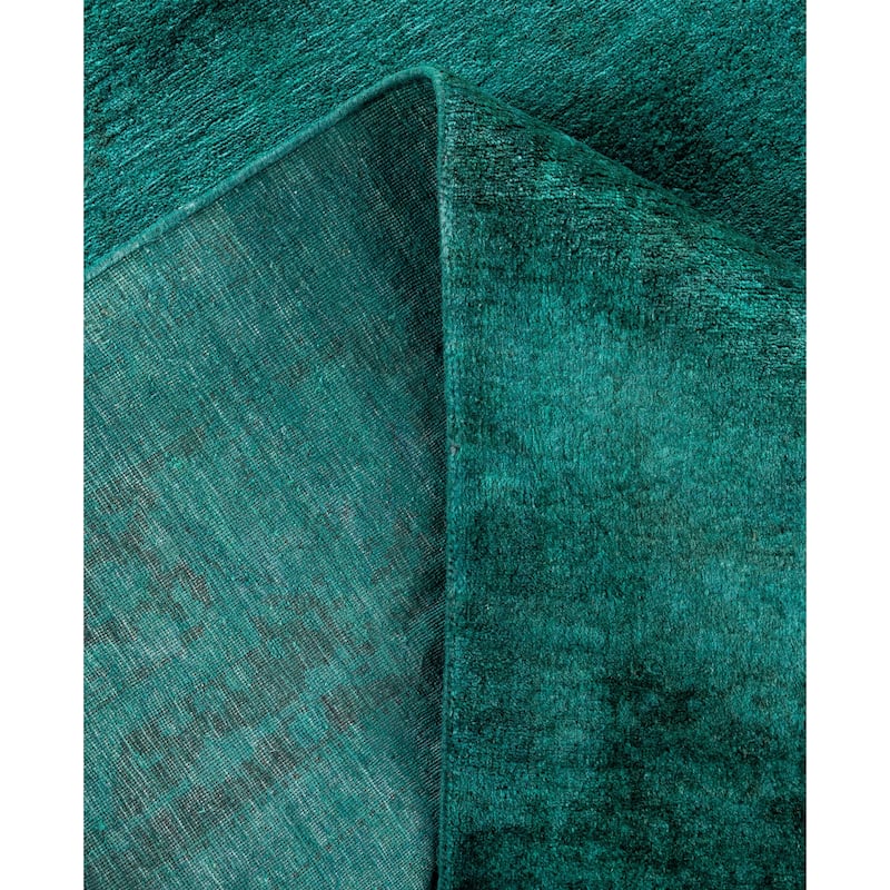 Overdyed One-of-a-Kind Hand-Knotted Area Rug - Green - 6' 1" x 8' 10"