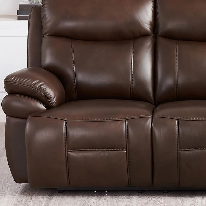 Hydeline Springdale Zero Gravity Power Recline and Headrest Top Grain Leather Sofa