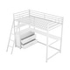 preview thumbnail 8 of 12, White Twin Metal Wood Loft Bed with Desk & Drawers