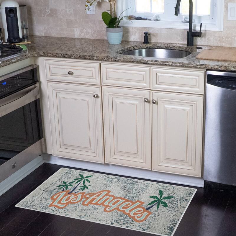 SussexHome Non-Skid Ultra-Thin Area Rugs for Laundry Room, Entryway, Bathroom and Kitchen - Washable Multipurpose Floor Mat