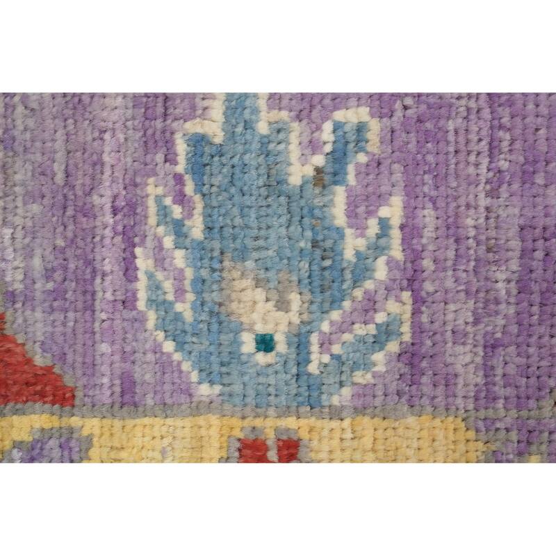 Hand Knotted Oriental 100% Wool Carpet Transitional Floral Green Oushak Area Rug - 8' 10'' X 5' 1''