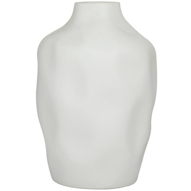CosmoLiving by Cosmopolitan Minimalist Ceramic Faceted Vase - White or Black