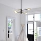 preview thumbnail 7 of 9, Cullerto 6L Matte Black and Gold Contemporary LED Pendant Light Adjustable Arms - 34.75-in W x 16.5-in H x 34.75-in D