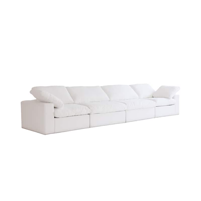 Modern Velvet Sectional Sofa Down Filled Overstuffed Upholstered Couches for Living Room