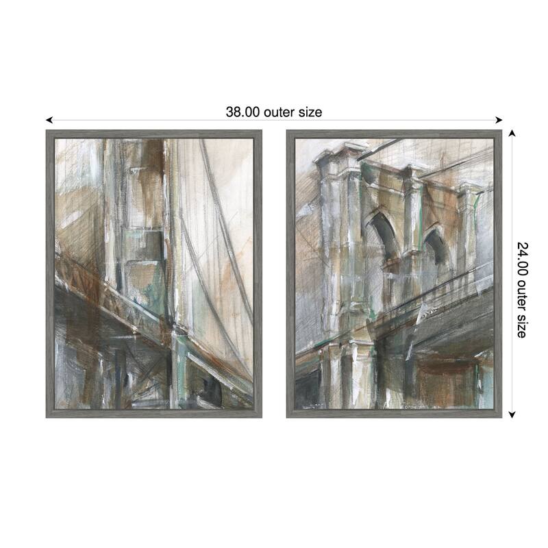 Amanti Art Icon of Architecture No. 1 & No. 2 - 2 Piece by Ethan Harper Framed Canvas Wall Art