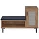 preview thumbnail 4 of 7, Teller 1-Door Entryway Shoe Storage Bench Natural Oak