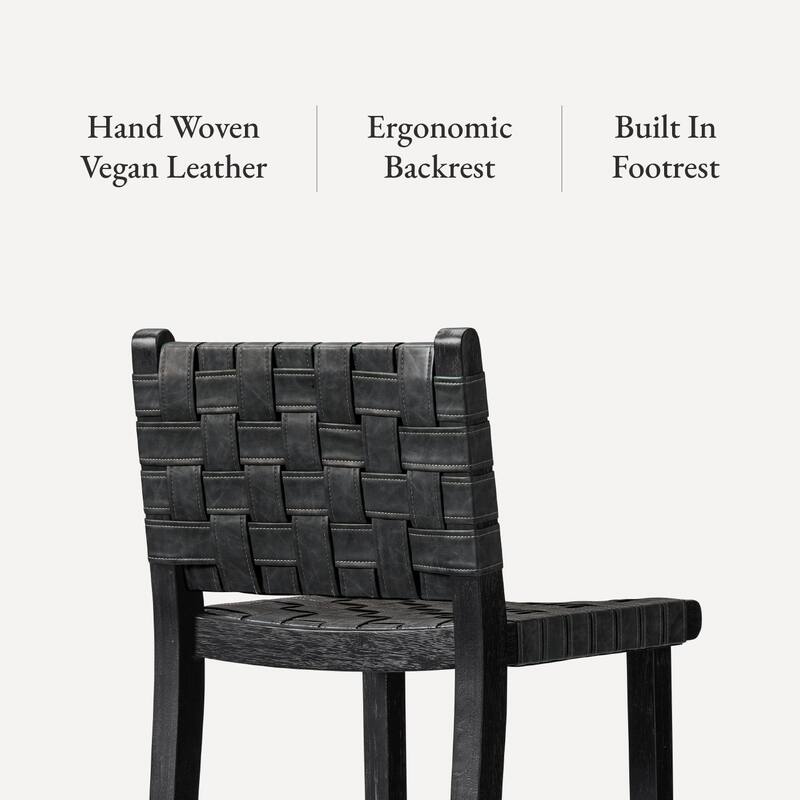 Maven Lane Noah Kitchen Dining Stool with Vegan Leather