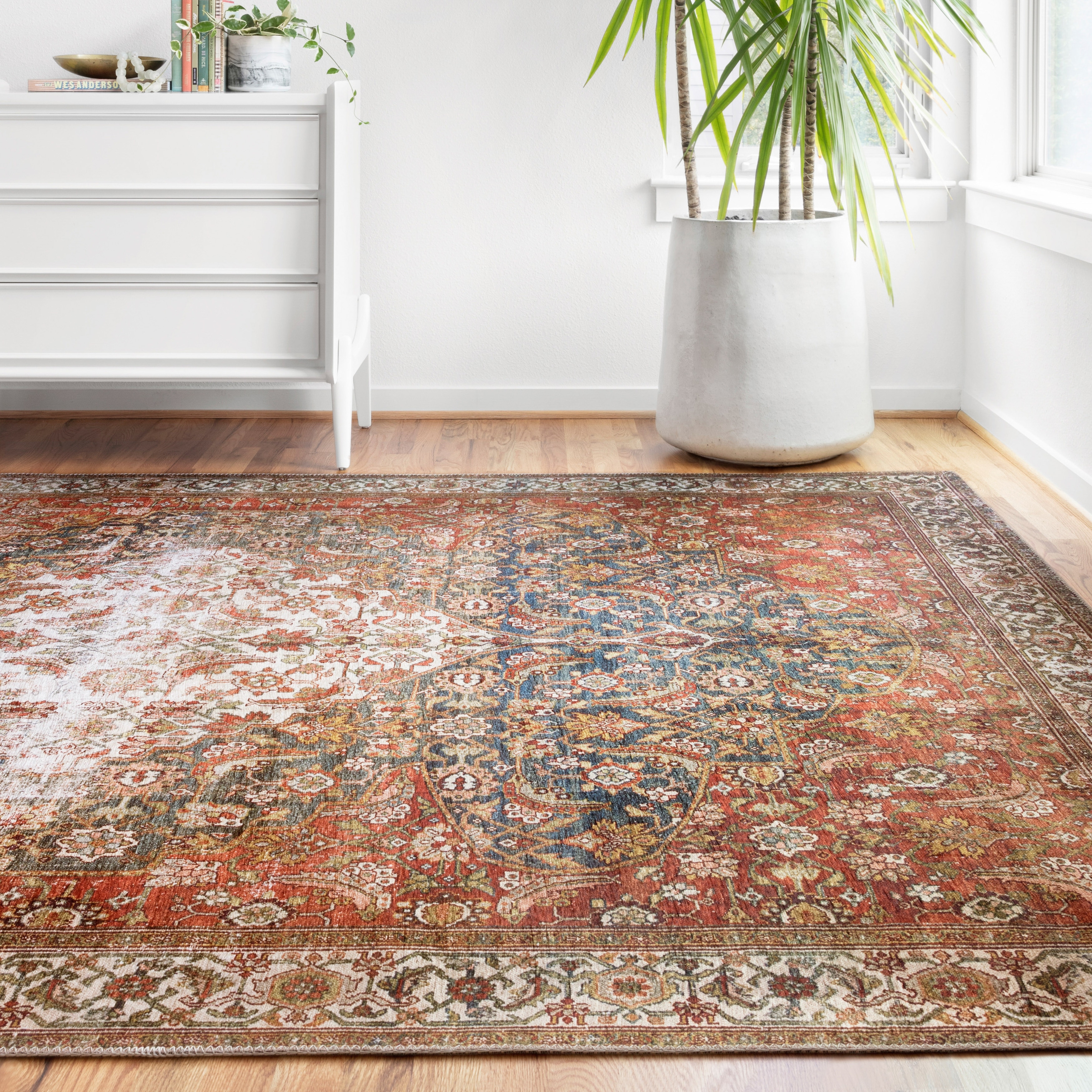 Alexander Home Isabelle Traditional Vintage Border Printed Area Rug