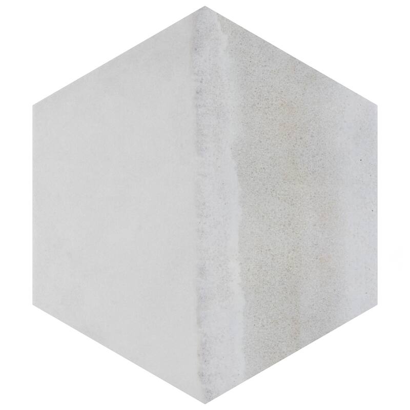 Merola Tile Matter Hex Canvas Bone Blue 7-7/8" x 9" Porcelain Floor and Wall Tile - Case (10 Tiles)