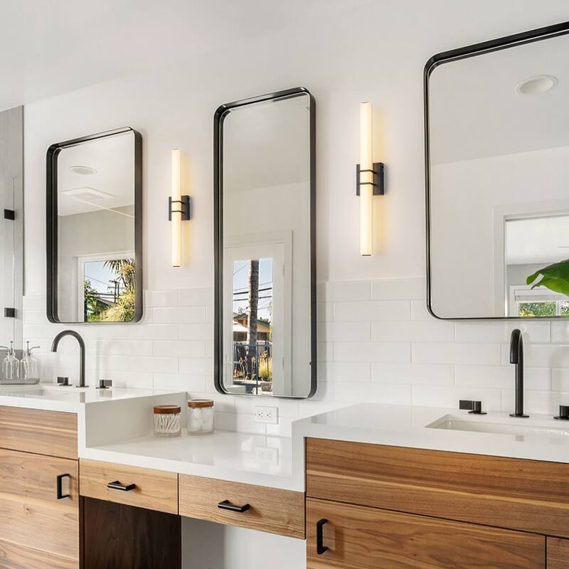 Mid-Century Modern LED Wall Sconce Bathroom Vanity Light with 3-CCT Selectable Light