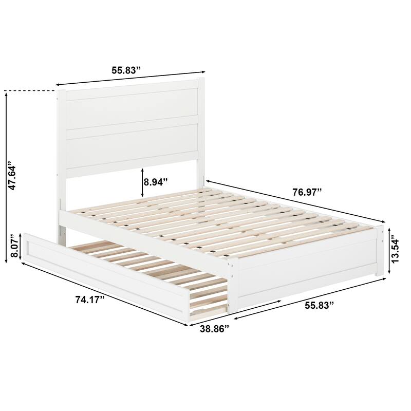 Aveline Wood Platform Bed with Matching Footboard & Trundle