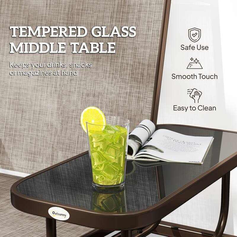 Outsunny Steel/Fabric 2-person Outdoor Swing Glider