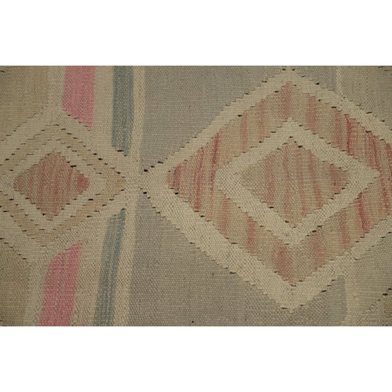 Hand Woven Oriental 100% Wool Carpet Southwestern Tribal Multi-Colored Kilim Area Rug - 11' 11'' X 8' 11''
