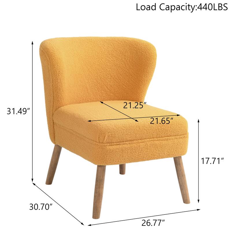 Linen Armless Accent Chair Slipper Chair