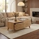 preview thumbnail 14 of 12, Studio London Zappa 2 Drawer Oak Wooden Coffee Table with Storage