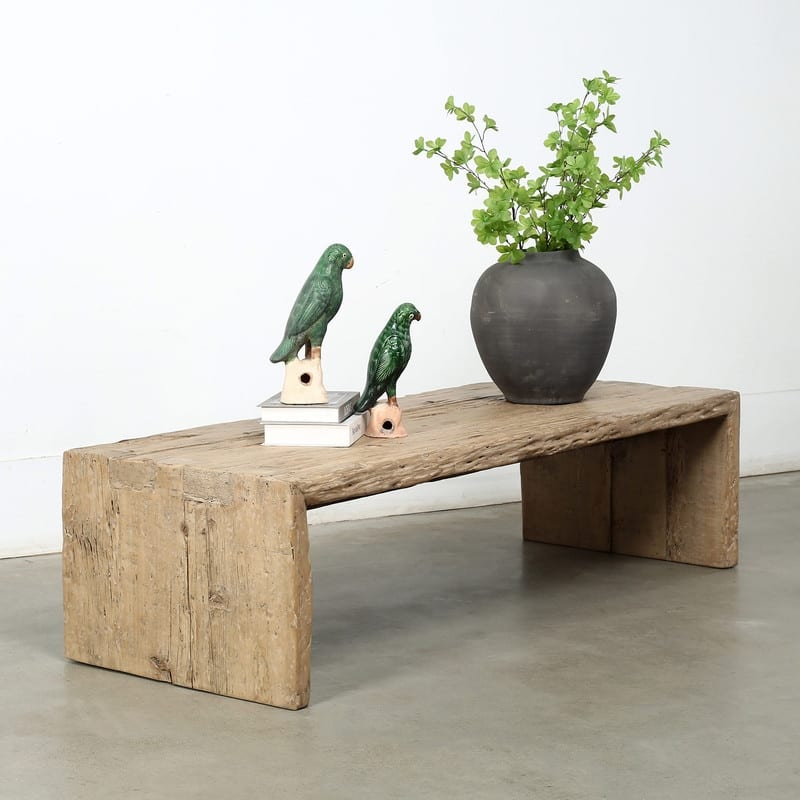 Approx.60 Inches Rustic Vintage Waterfall Coffee Table Weathered Natural - 54 x 84