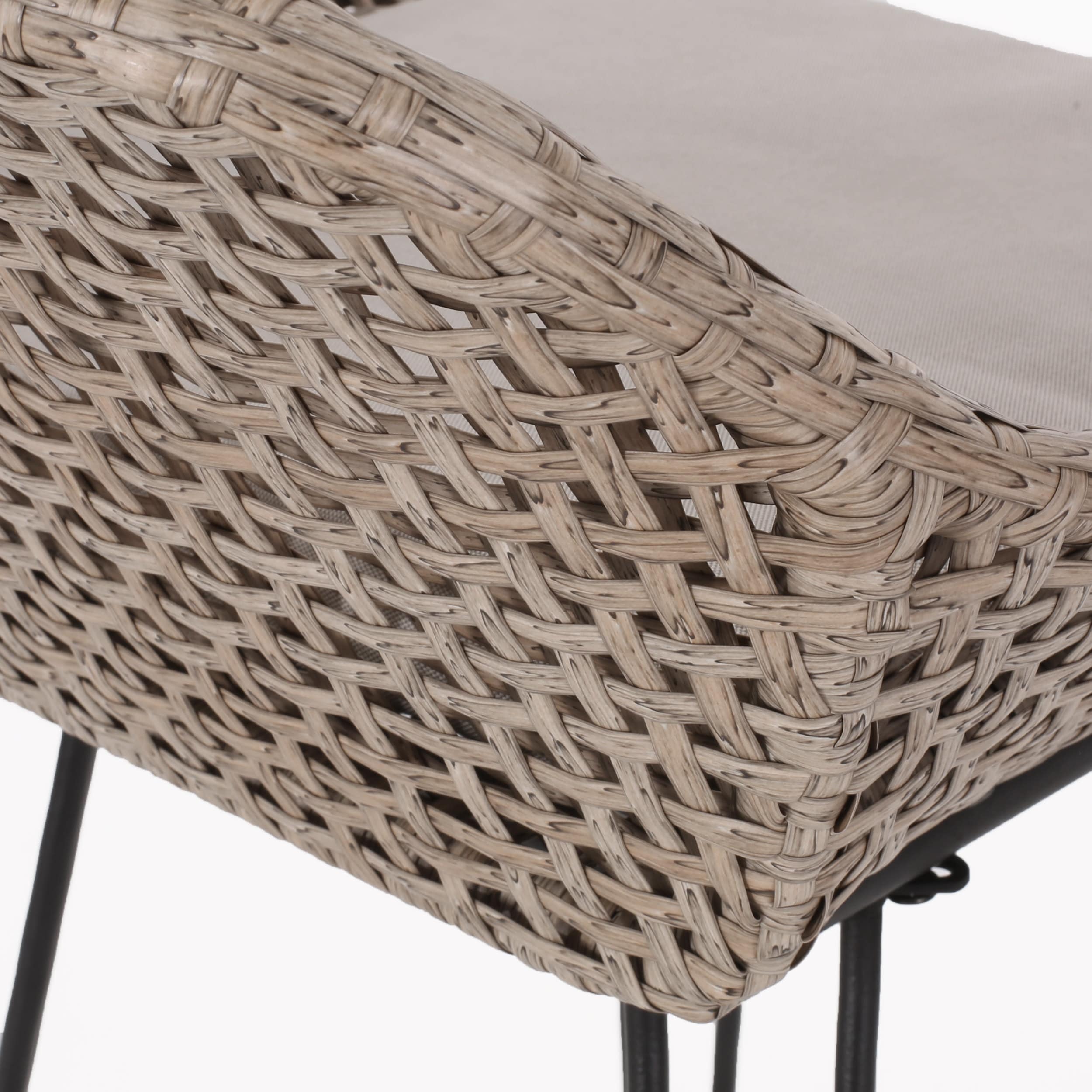 Kevin Outdoor Wicker and Iron Barstool Set of 4 by Christopher Knight Home
