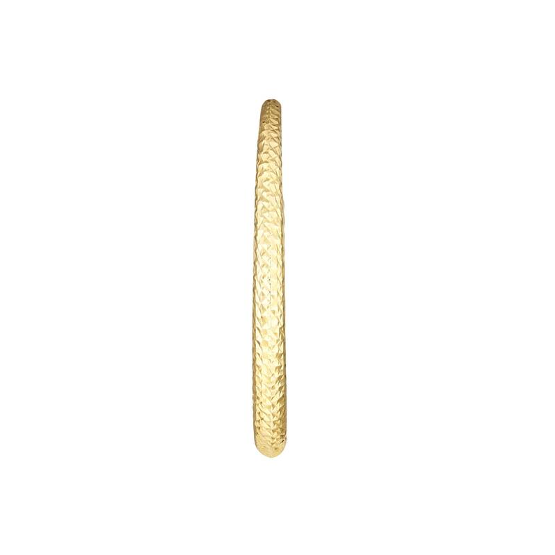 Curata 14k Yellow Gold Fitted Sparkle Cut Pattern Round Open Hoop Earrings