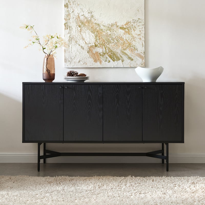 Richmond 58" Wide Rectangular Buffet Table - 58" Wide - Black Grain